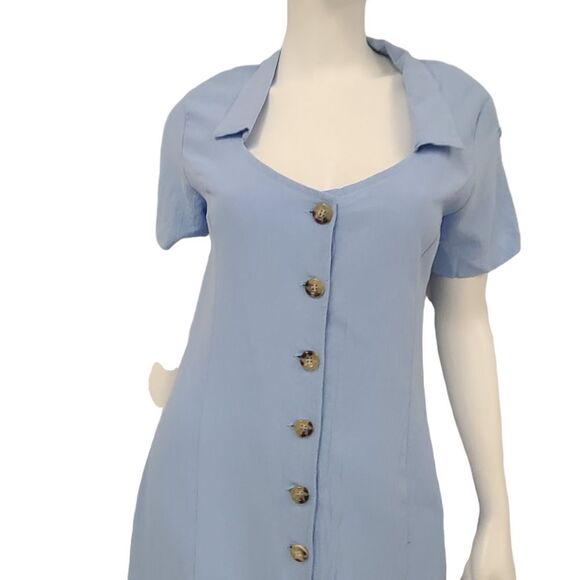 Just Fashion Now Blue Shirt Dress size Medium NEW WITH TAGS - Picture 4 of 7